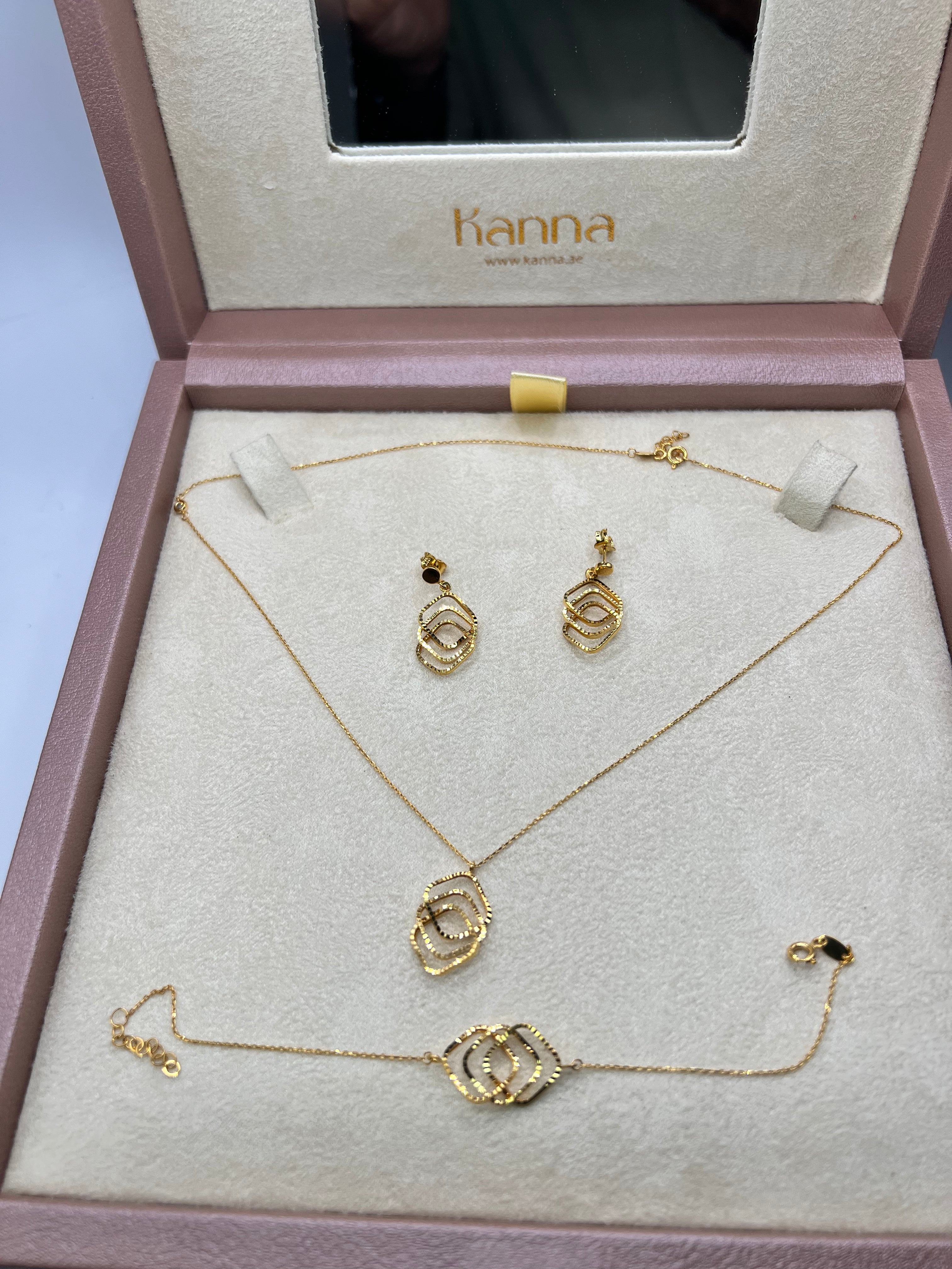21 KARAT GOLD SET NECKLACE,BRACELET AND EARRING