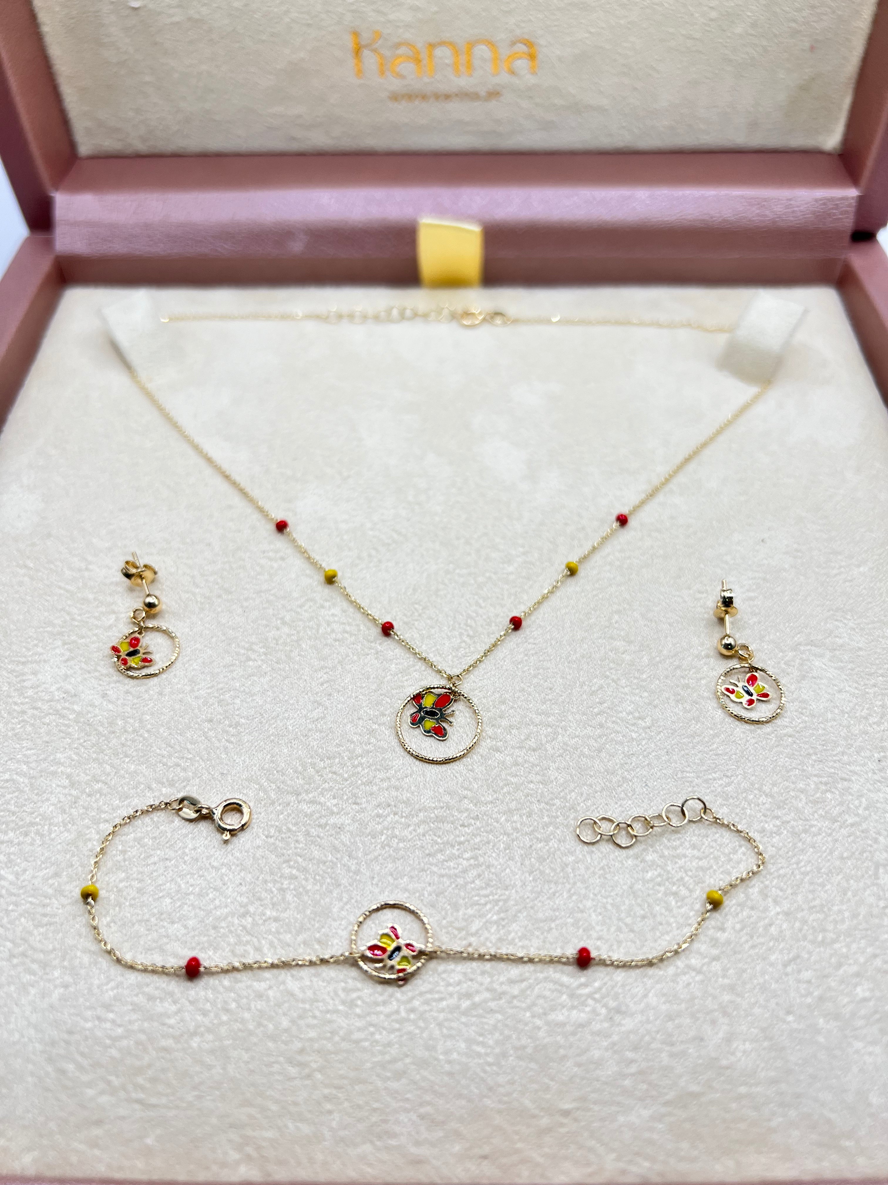 NECKLACE ,BRACELET AND EARRING 18 karat gold .